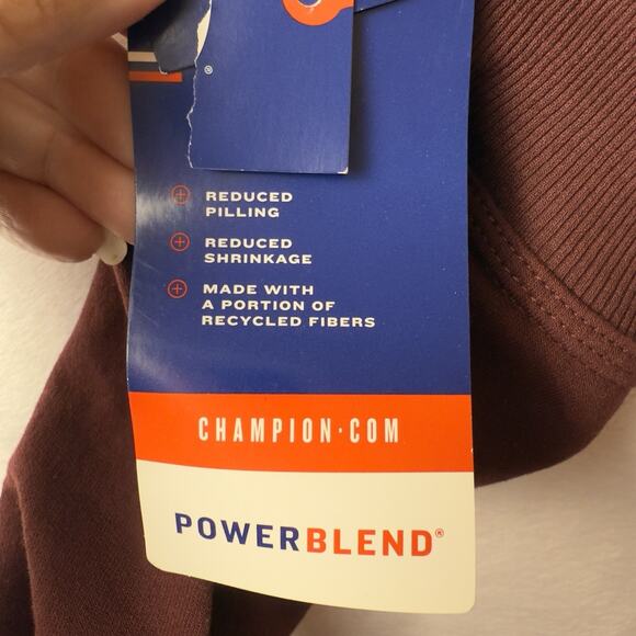 Champion Powerblend Crewneck Sweatshirt Mens Small Burgundy - Picture 8 of 8